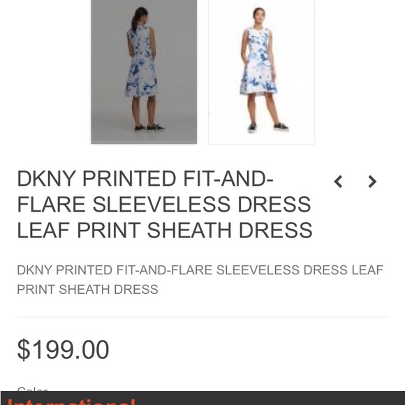 DKNY floral print scuba Hi-Low Dress NWOT - Picture 7 of 7